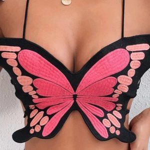 Butterfly tie up backless top